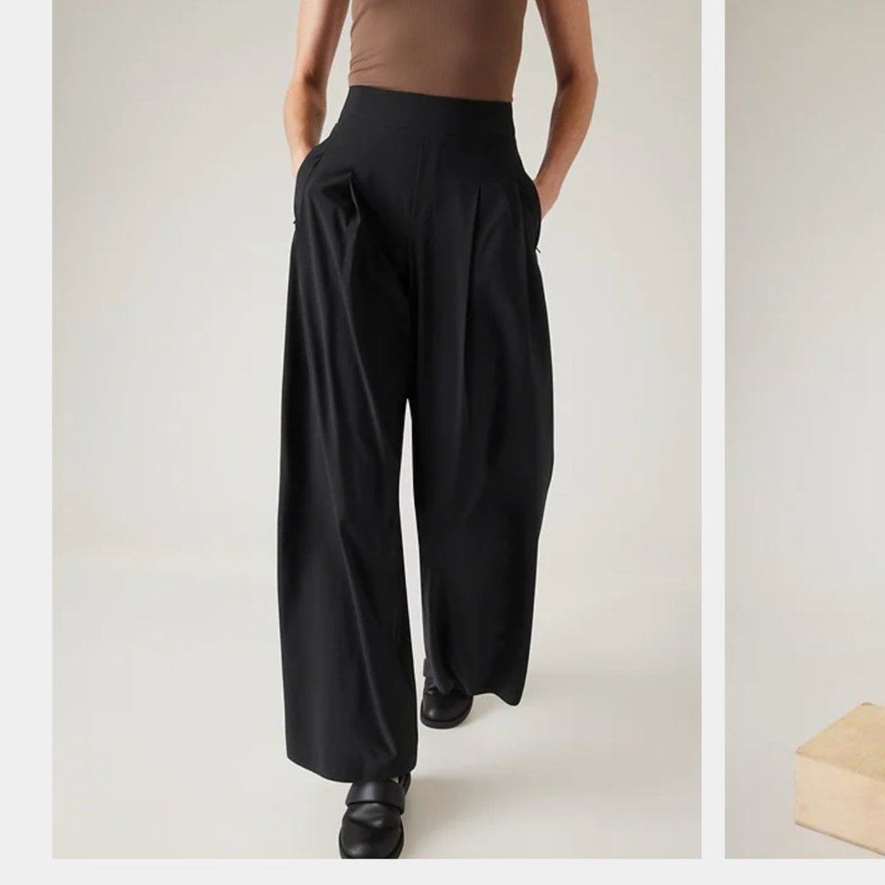 Athleta Brooklyn Heights High Rise Wide Leg Pant Size 2 black